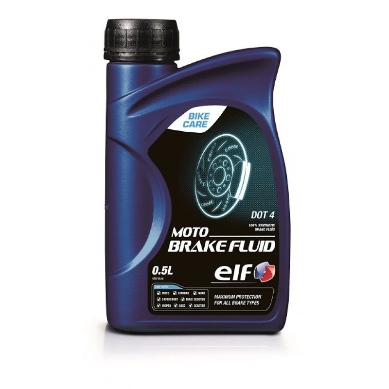 Liquide de freins Moto Brake Fluid DOT 4 ELF 100 synthèse Lubrifiant sur La Bécanerie