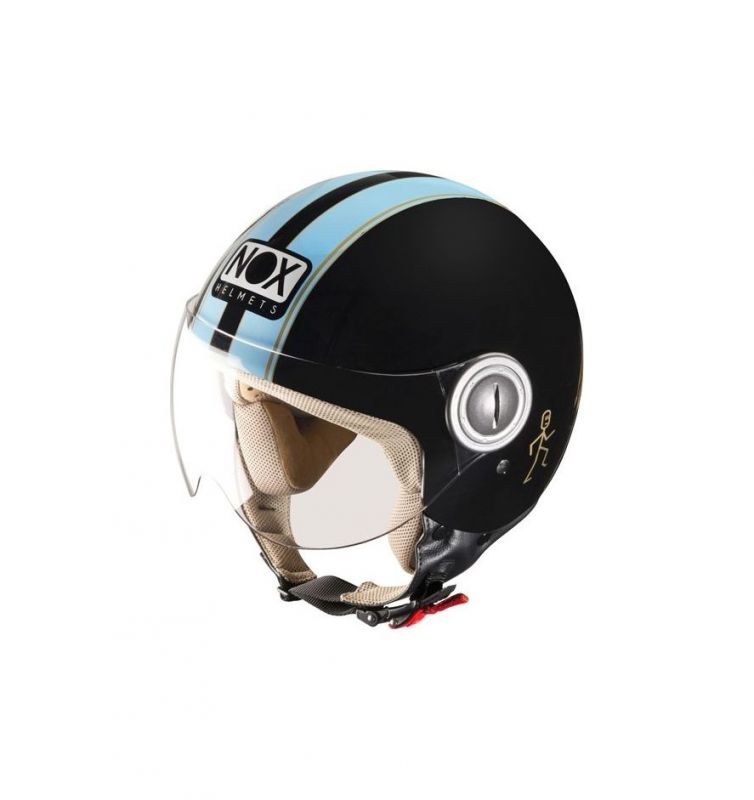 Casque Jet Nox N210 Noirbleu Casques Moto Sur La Bécanerie