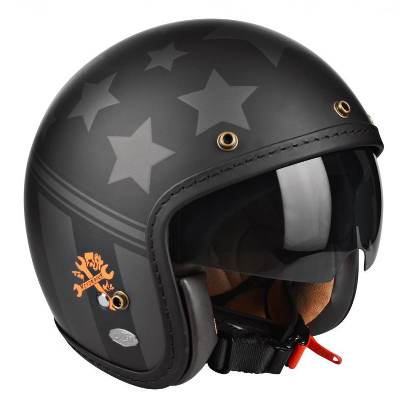 Casque Jet Lazer Mambo Evo Us Biker Noirorange Casques Moto Sur