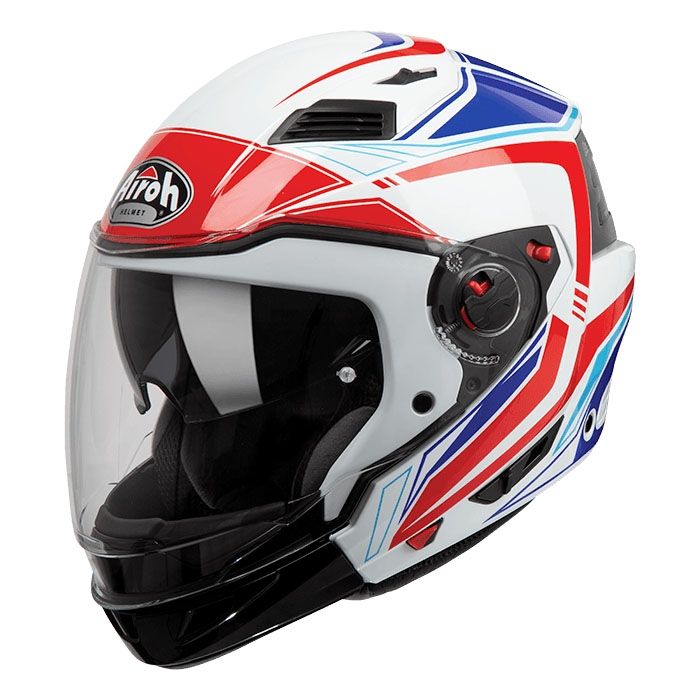 Casque Transformable Airoh Executive Line Bleublancrouge Brillant