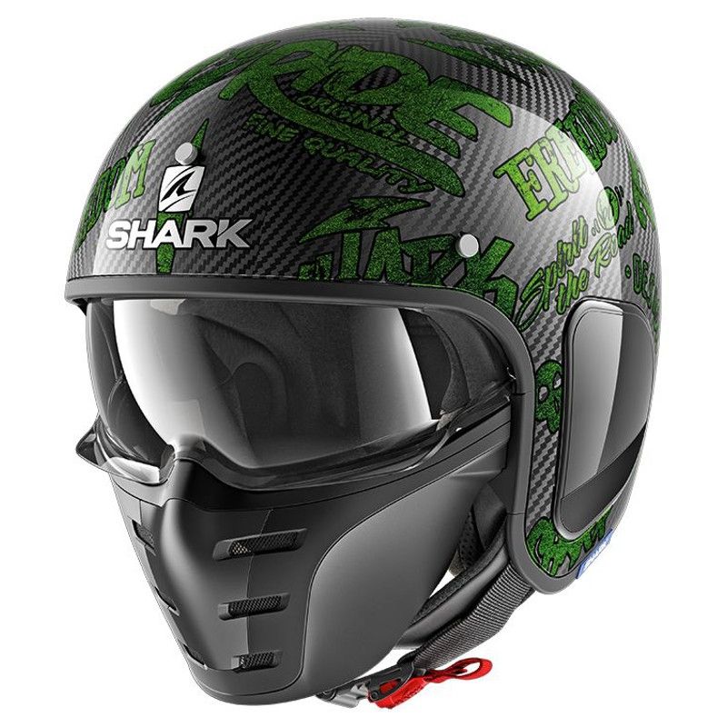 Casque Jet Shark S Drak Freestyle Cup Carbonevert Casques Moto