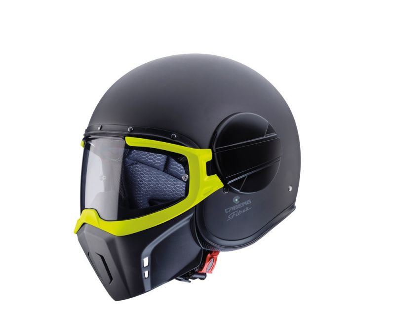 Casque Jet Caberg Ghost Noirjaune Fluo Casques Moto Sur La Bécanerie