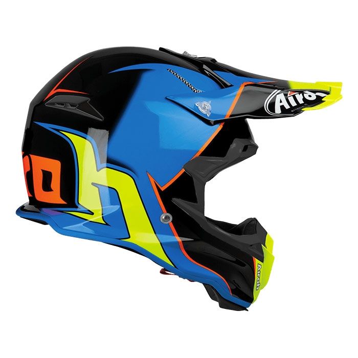 Casque Cross Airoh Terminator Open Vision Slider Bleu Clairorange