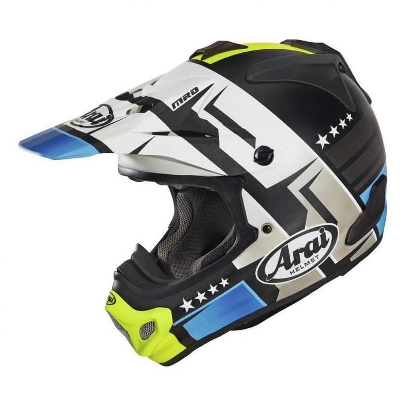 Casque Cross Arai Mx V Combat Mat Noirbleujaune Casques Moto Sur