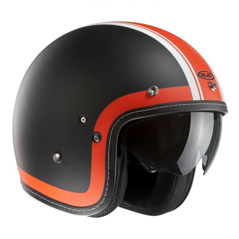 Casque Jet Hjc Fg 70s Heritage Mc7f Noirorangeblanc