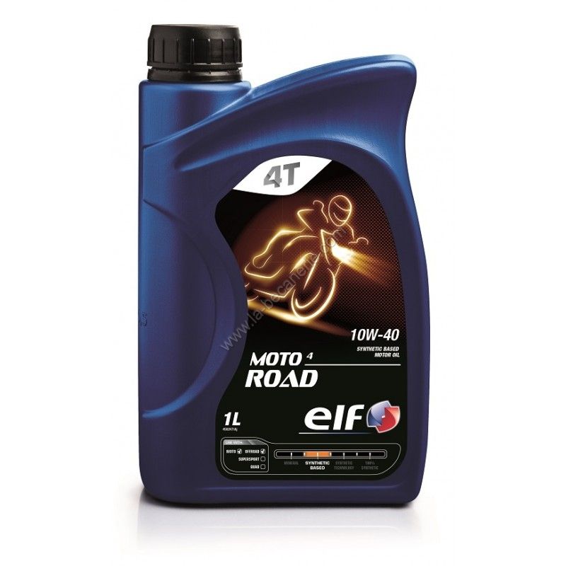 Huile moteur 4T ELF Moto 4 Road Semisynthèse 10W40 1l Lubrifiant sur