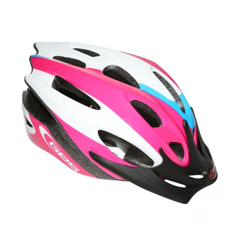 Casque vélo enfant Junior GES Apache rose/noir/blanc (taille 47-53