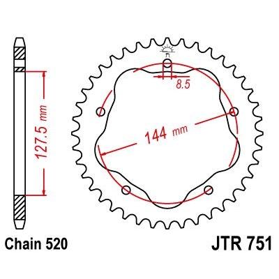 Couronne JT Sprockets Acier pas 520 42 dents - Pour Ducati Monster 800 S2R 05-07