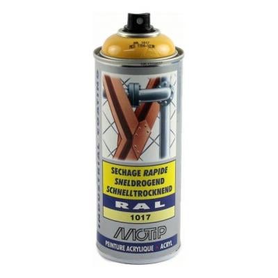 Bombe peinture Jaune safran brillant acrylique RAL 1017 Motip 400 ml M07064