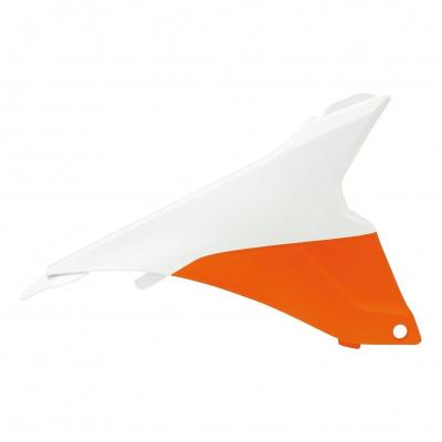 Cache de boite à air droit et gauche RTech couleur origine orange/blanc pour KTM SX 125 13-15