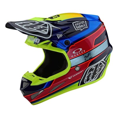 Casque cross Troy Lee Designs SE4 Carbon Speed Team bleu/jaune