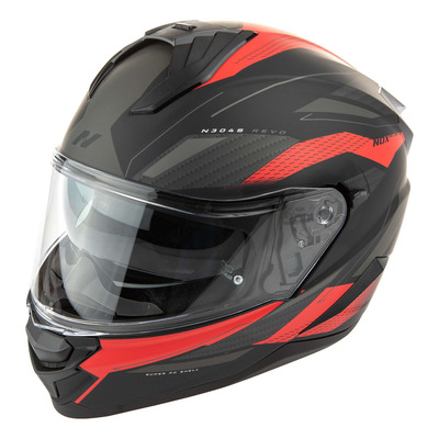 Casque intégral Nox N304S Revo noir mat/rouge