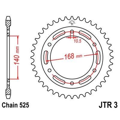 Couronne JT Sprockets Acier pas 525 47 dents - Pour BMW F 800 R 09-16 perçages 10.5 mm