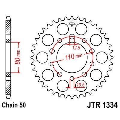 Couronne JT Sprockets Acier pas 530 36 dents - Pour Honda CB 450 NF PC 14 1985
