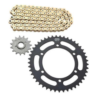 Kit chaîne EK/PBR 15x45-110m chaîne 520 SRX2 or couronne acier Yamaha XT 660 R 04-14