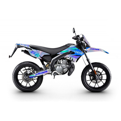 Kit déco La Bécanerie Eighty-six bleu/blanc holographique Derbi DRD X-treme/Gilera SMT