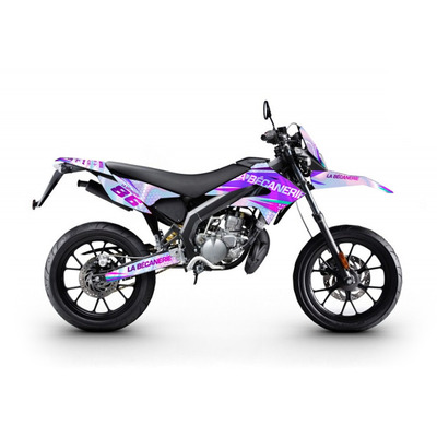 Kit déco La Bécanerie Eighty-six violet/blanc holographique Derbi DRD X-treme/Gilera SMT
