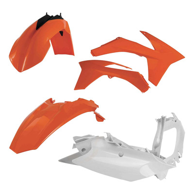 Kit Plastique ACERBIS Type Origine Réplica 2012 Orange / Blanc - KTM EXC / EXCF 12-13
