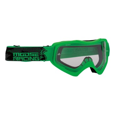 Masque cross Moose Racing Qualifier Agroid vert/noir – écran clair