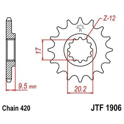 Pignon JT Sprockets Acier pas 420 14 dents - Pour KTM SX 65 04-17