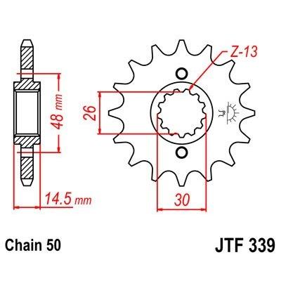 Pignon JT Sprockets Acier pas 530 15 dents - Pour Honda CB 1300 03-13