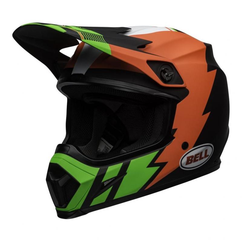Casque cross Bell MX-9 Mips Strike mat infrared/vert/noir- XS