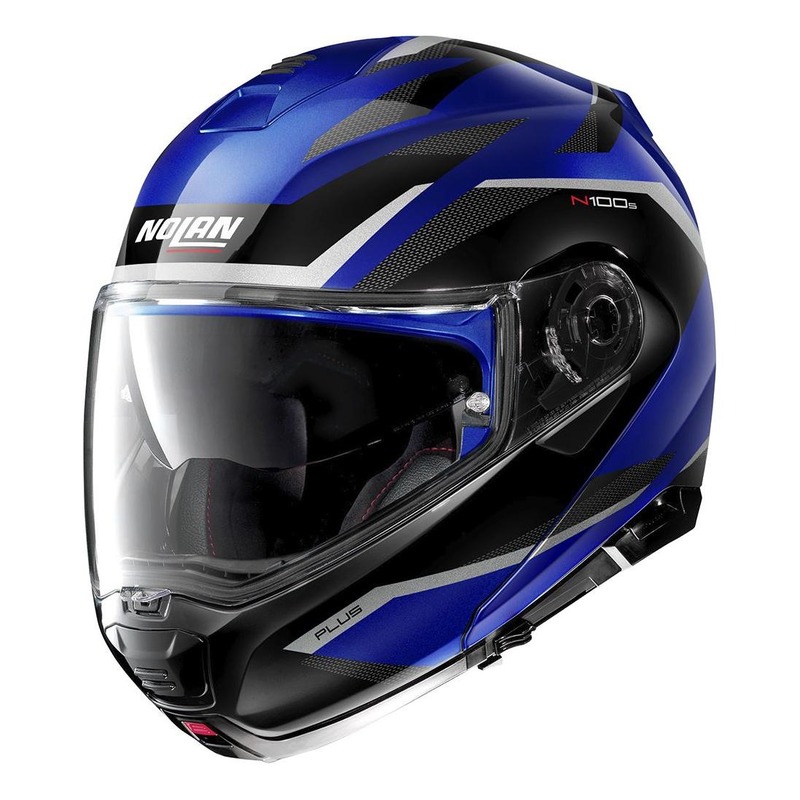 Casque modulable Nolan N100-5 Plus Overland N-Com Cayman bleu- 2XS