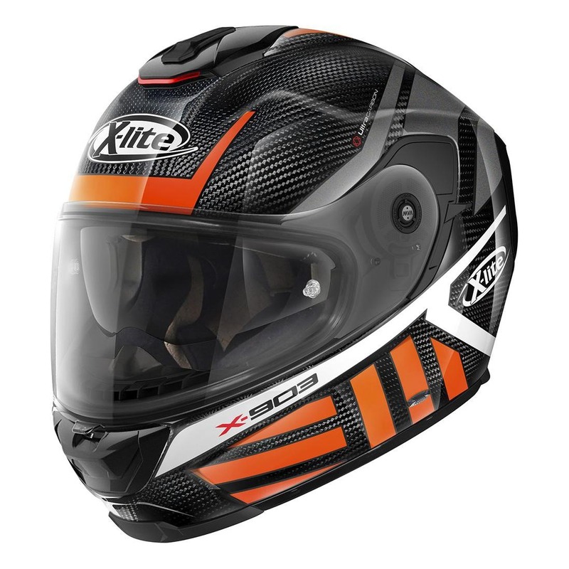 Casque intégral X-Lite X903 Ultra Carbon Cheyenne N-Com orange/gris/c