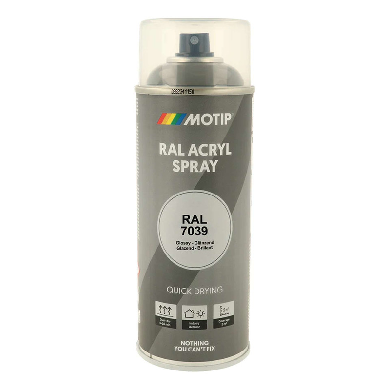 Bombe de peinture Motip RAL7039 Gris quartz brillant 400 ml