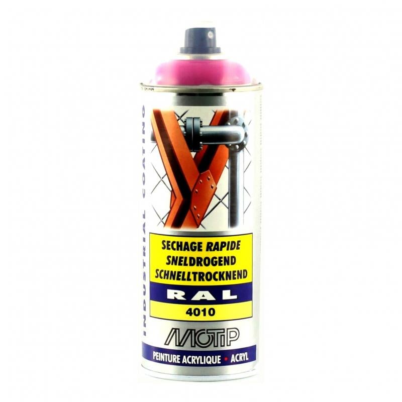Bombe peinture Telemagenta brillant acrylique RAL 4010 Motip 400 ml M07132