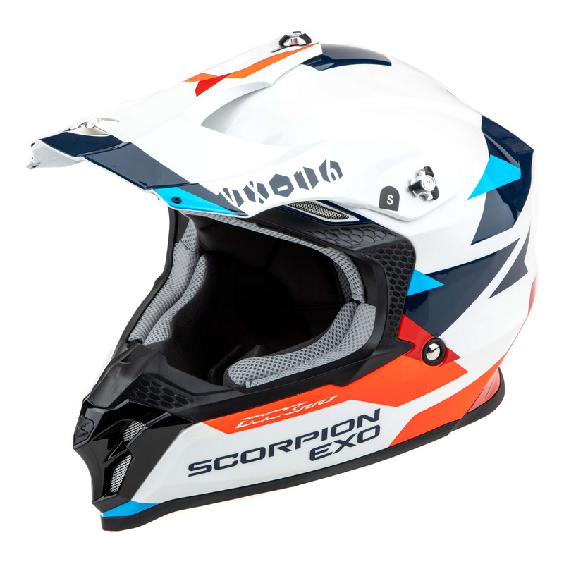 Casque cross Scorpion VX-16 Evo Air Rod white/red/blue