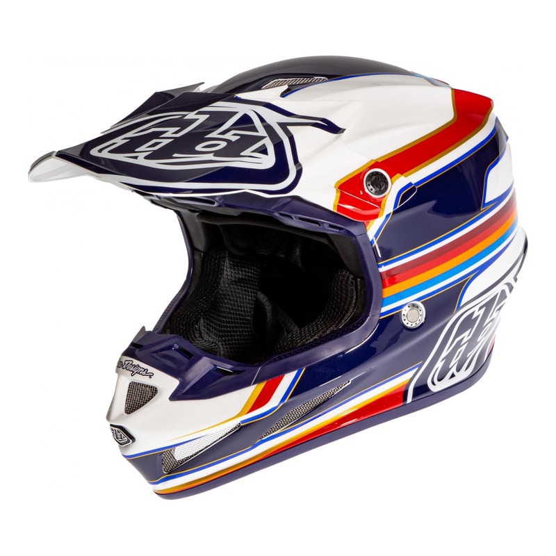 Casque cross Troy Lee Designs SE4 Composite Speed blanc/rouge- M
