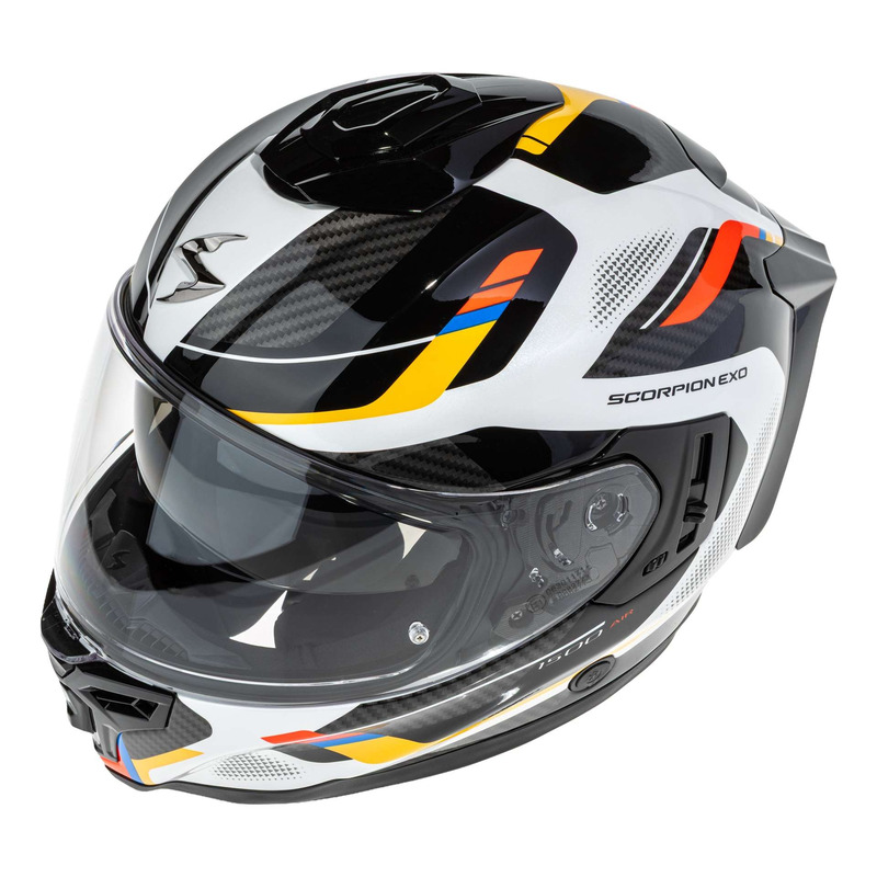Casque intégral Scorpion Exo-1500 Air Sleek blanc/bleu/jaune