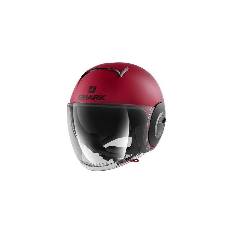 Casque jet Shark Nano Street Néon rouge/noir mat- XS