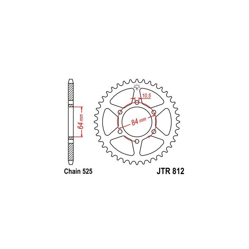 Couronne JT Sprockets Acier pas 525 43 dents - Pour Suzuki TS 250 75-7