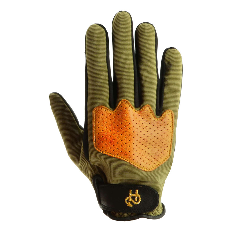 Gants cuir/textile femme Helstons Duna Lady kaki/gold- T6