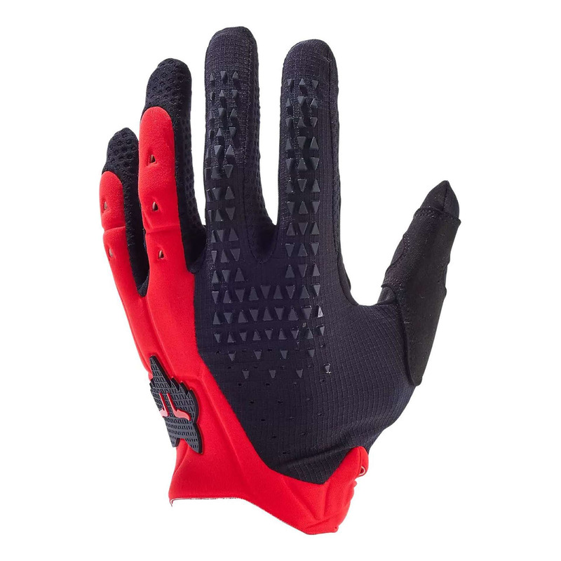 Gants cuir/textile Fox Racing Pawtector CE fluo red
