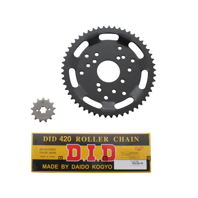 Kit chaîne DID pas 420 13x53 démultiplication d'origine alésage 53
