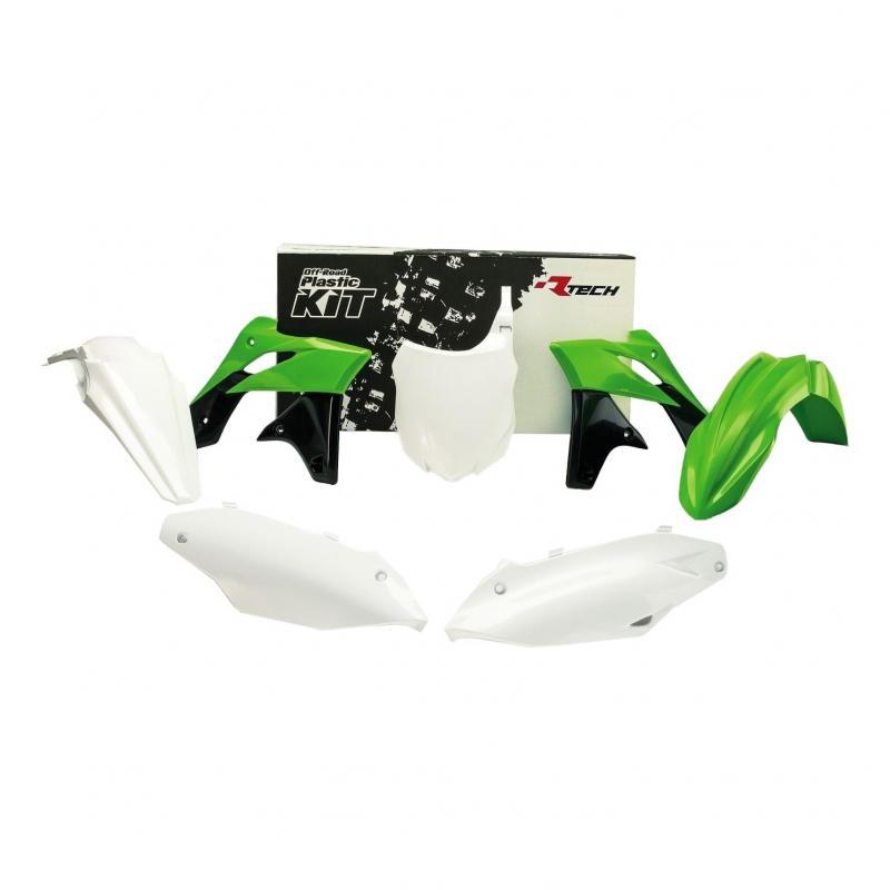 Kit plastique RTech blanc, vert et noir pour Kawasaki KX-F 450 13-15