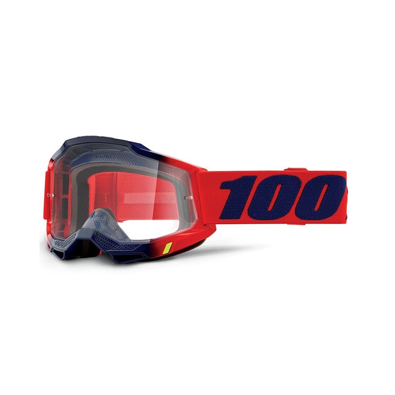 Masque cross 100% Accuri 2 Kearny rouge/bleu écran incolore