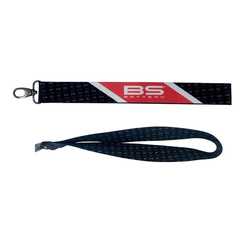 Porte clés tour de cou BS Battery noir/rouge/blanc