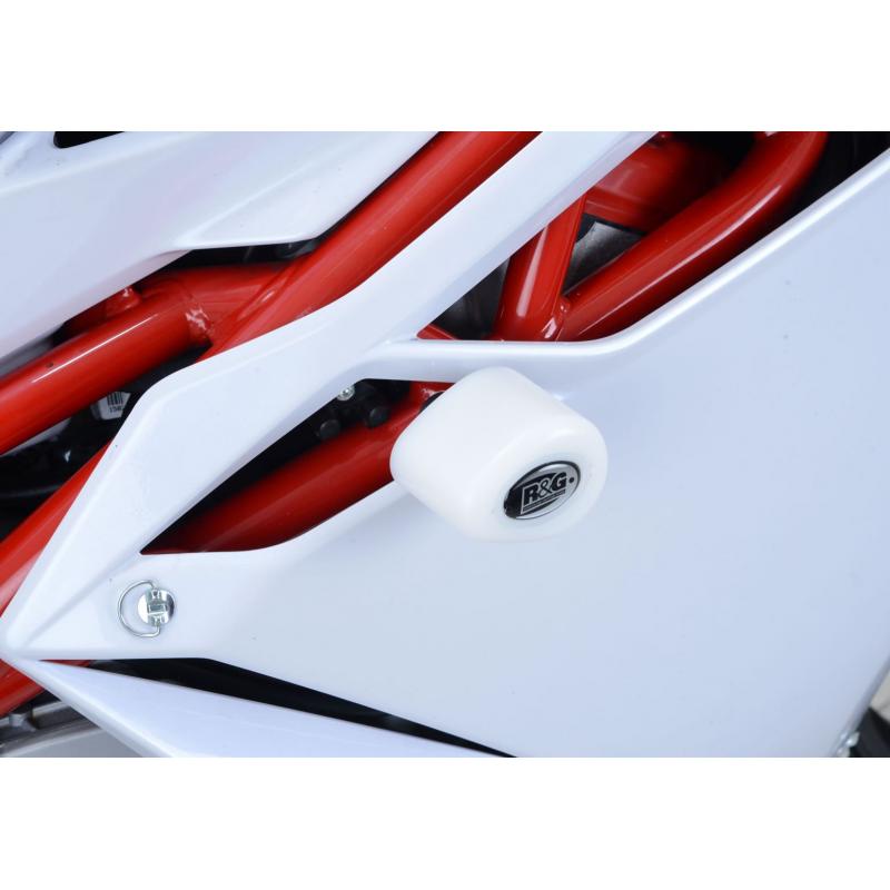 Tampons de protection R&G Racing Aero blanc MV Agusta F4 1000 10-14 sa