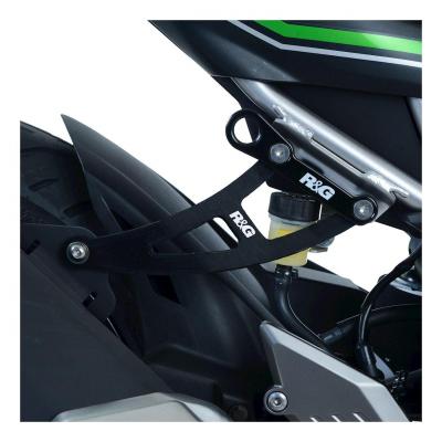 Patte de fixation de silencieux R&G Racing noire Kawasaki Ninja 125 19-20