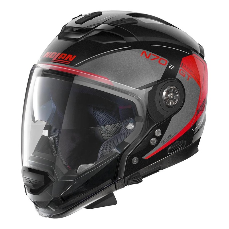 Casque transformable Nolan N70-2 GT LakotaN-Com Métal noir/gris/rouge