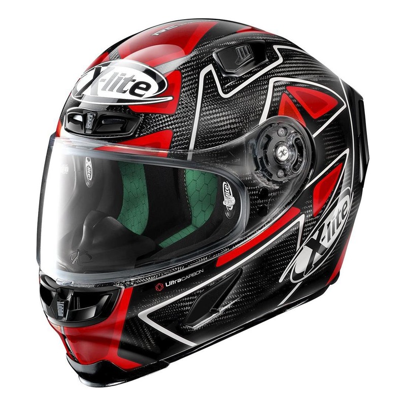 Casque intégral X-Lite X803 Ultra Carbon Réplica D.Petrucci rouge/ca