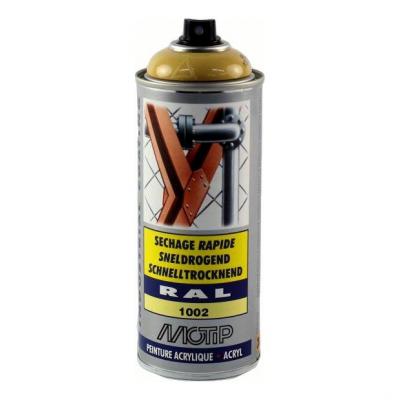 Bombe peinture Jaune sable brillant acrylique RAL 1002 Motip 400 ml M07067