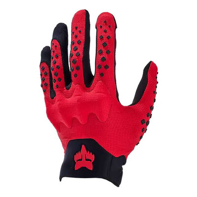 Gants cuir/textile Fox Racing Bomber LT CE fluo red