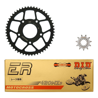Kit chaîne DID type TT attache rapide pour Rieju 50 RRX spike cour. 5 trous 08-09