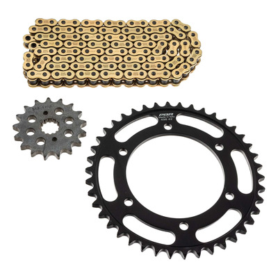 Kit chaîne EK/PBR 17x42-112m chaîne 530 SRX2 or couronne acier Kawasaki VN 800 Vulcan Classic 96-06