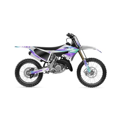 Kit déco La Bécanerie Factory violet/turquoise/blanc brillant Yamaha YZ 125/250 15-21